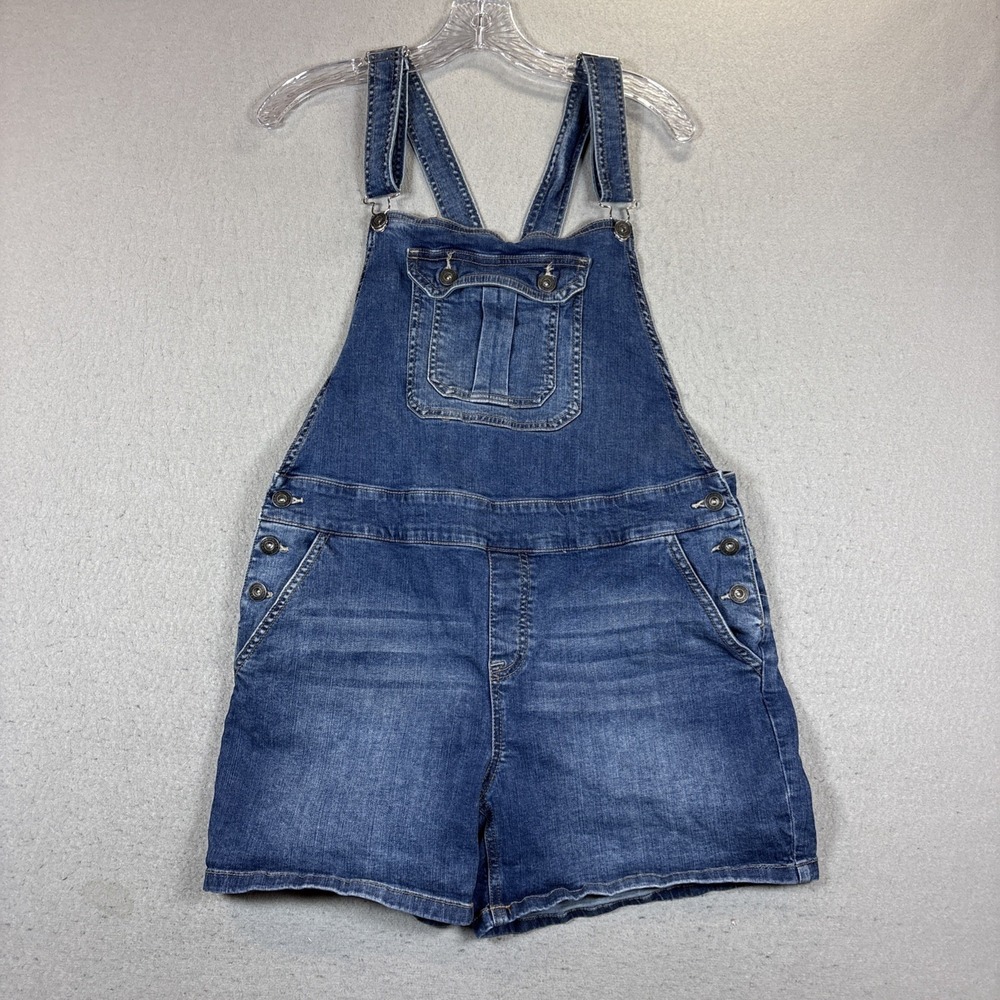 MAURICES Bib Front Buckle Straps Med Wash Blue Denim Jumper Women's‎ Size 7/8